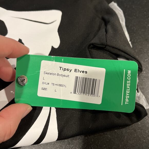 Halloween NWT Tipsy Elves Women’s Skeleton One Piece Bodysuit Size Large - Picture 3 of 4